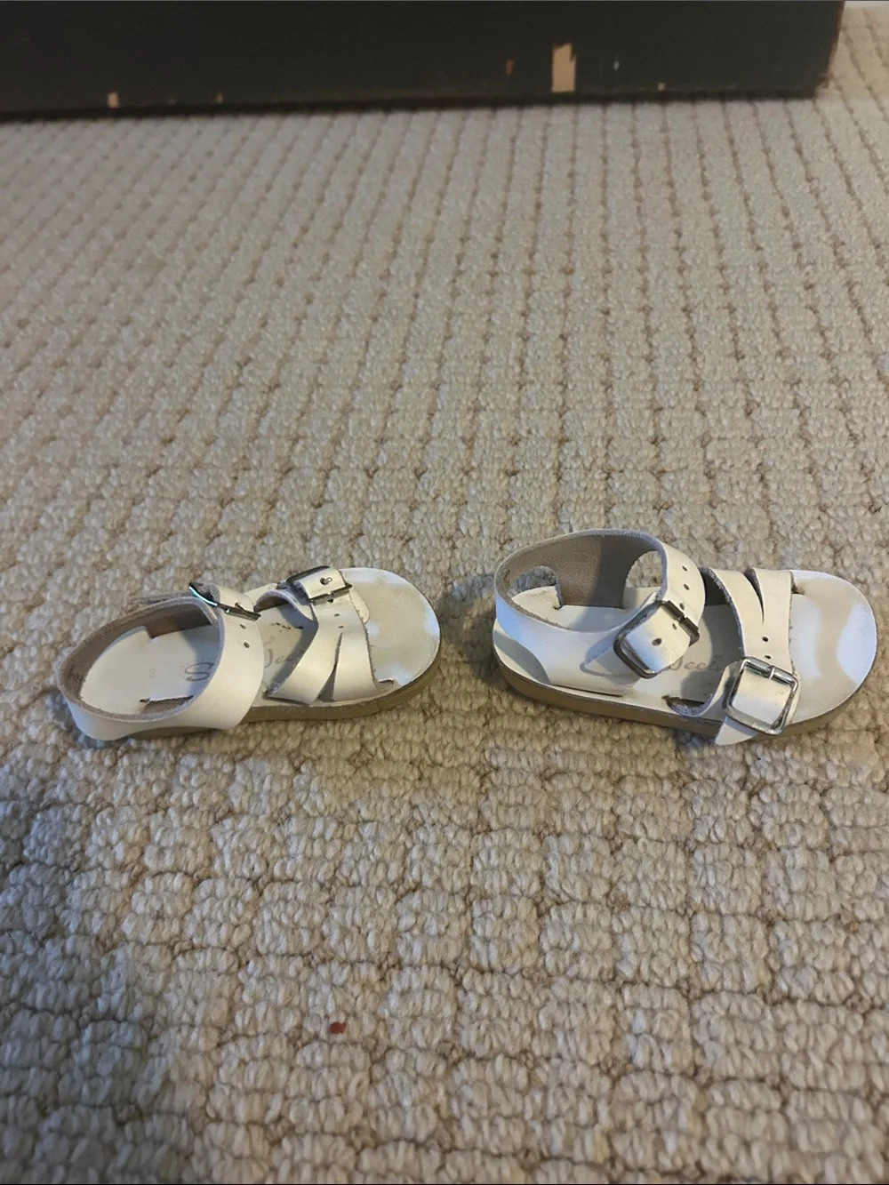 Sun Sans Sea Wee Toddlers' White Double-Buckle Leather Sandals